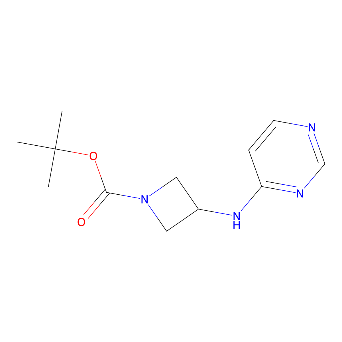 tert-Butyl 3-(pyrimidin-4-ylamino)azetidine-1-carboxylate molecular structure, CAS 1380300-87-7