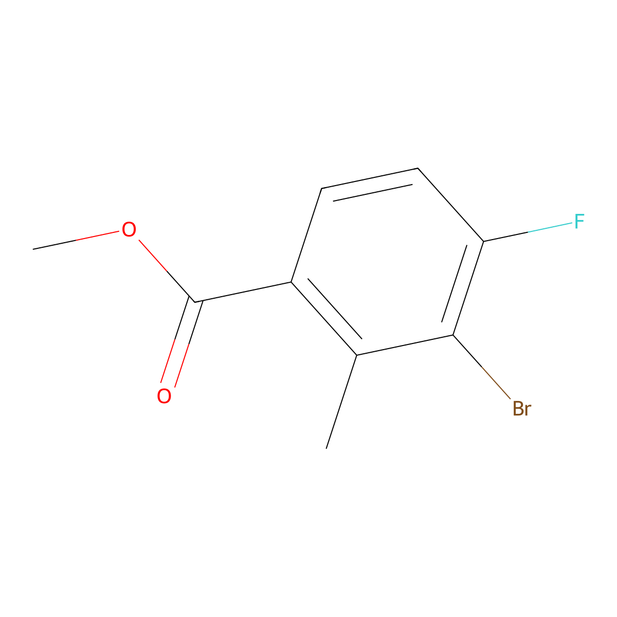 Methyl 3-bromo-4-fluoro-2-methylbenzoate molecular structure, CAS 1380305-66-7
