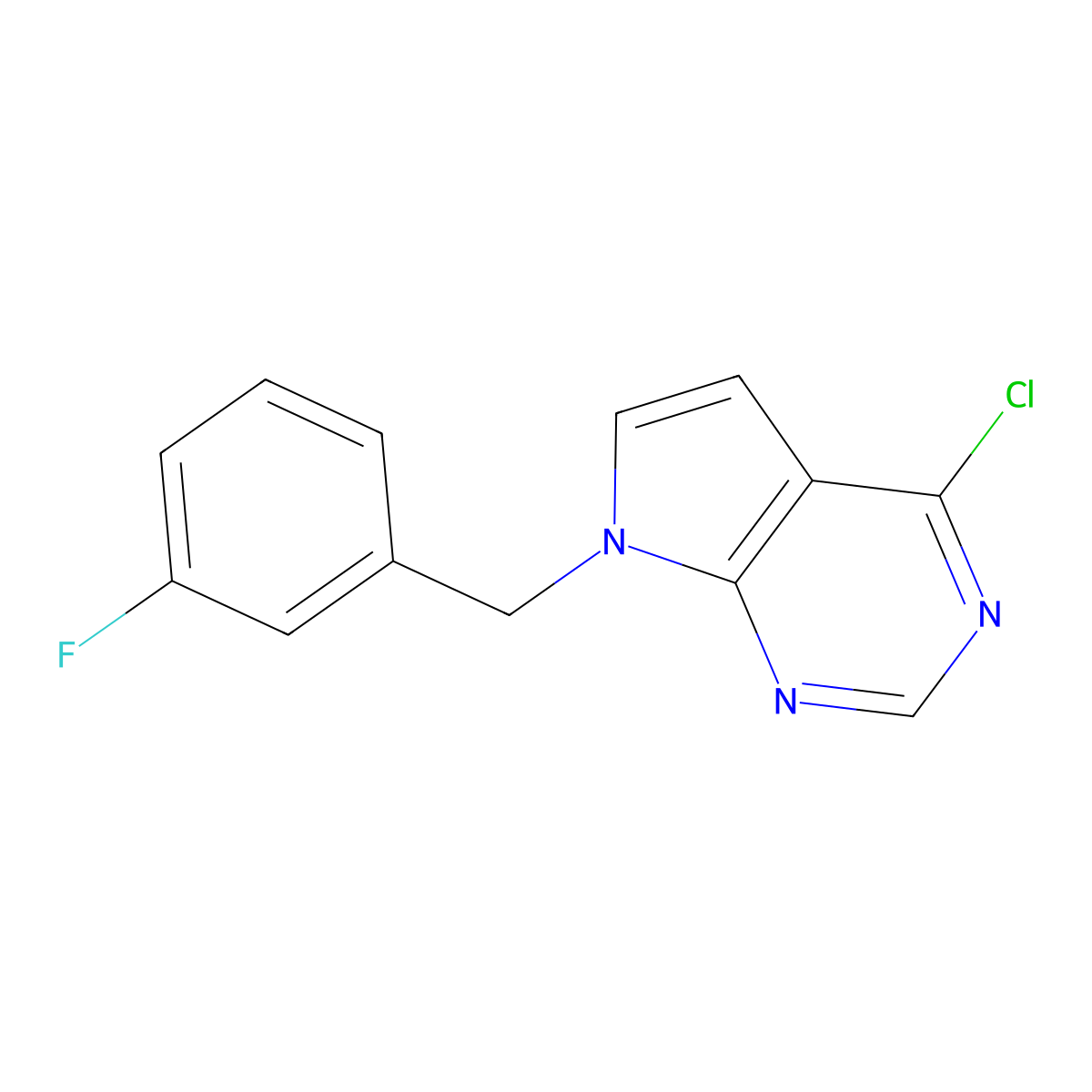 7-(3-Fluorobenzyl)-4-chloro-7H-pyrrolo[2,3-D]pyrimidine molecular structure, CAS 1380310-97-3