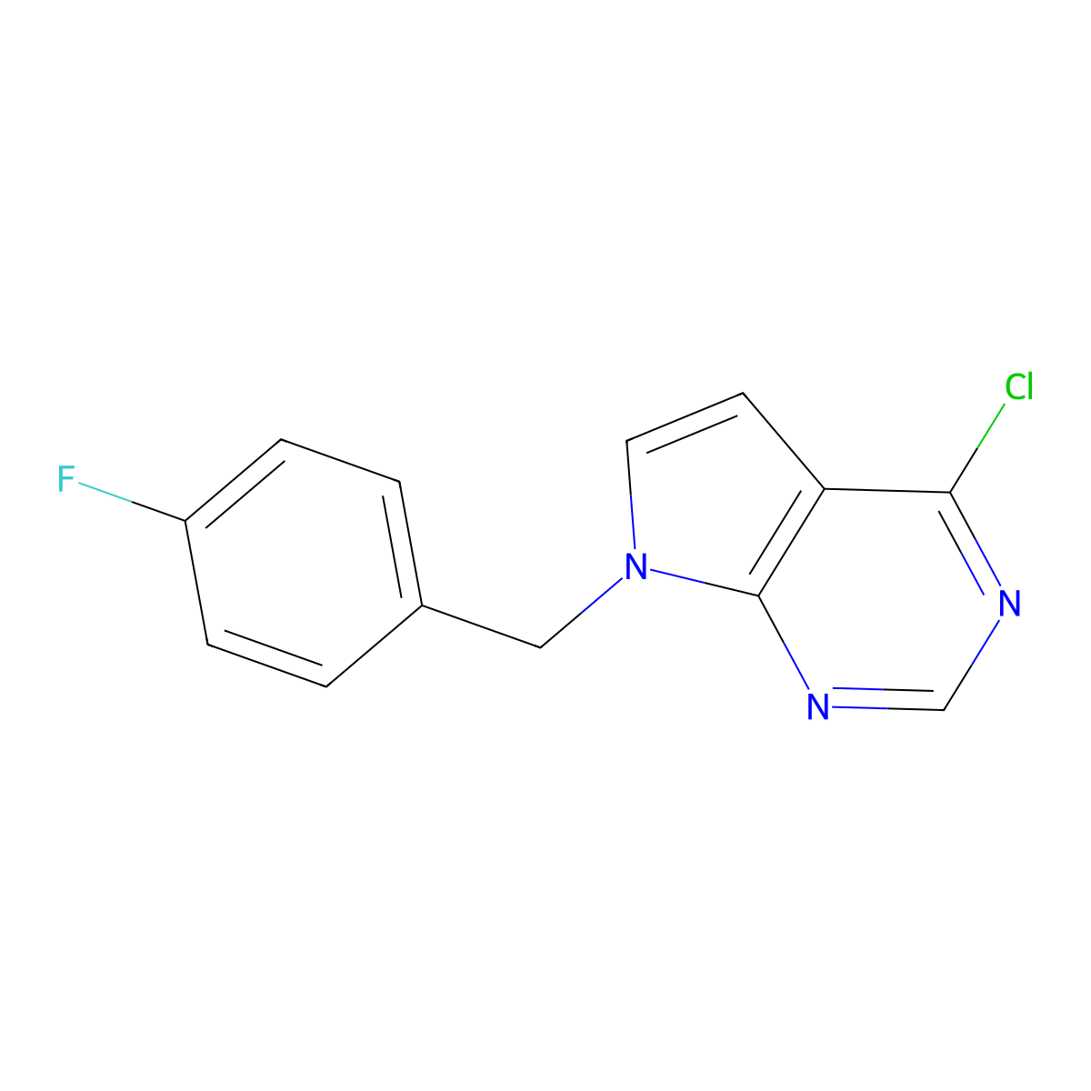 7-(4-Fluorobenzyl)-4-chloro-7H-pyrrolo[2,3-D]pyrimidine molecular structure, CAS 1380310-99-5
