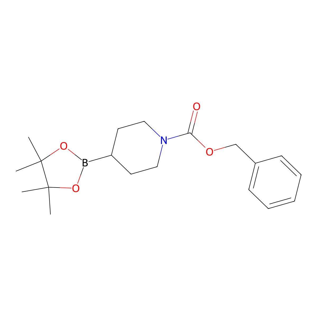Benzyl 4-(4,4,5,5-tetramethyl-1,3,2-dioxaborolan-2-yl)piperidine-1-carboxylate molecular structure, CAS 1380313-68-7
