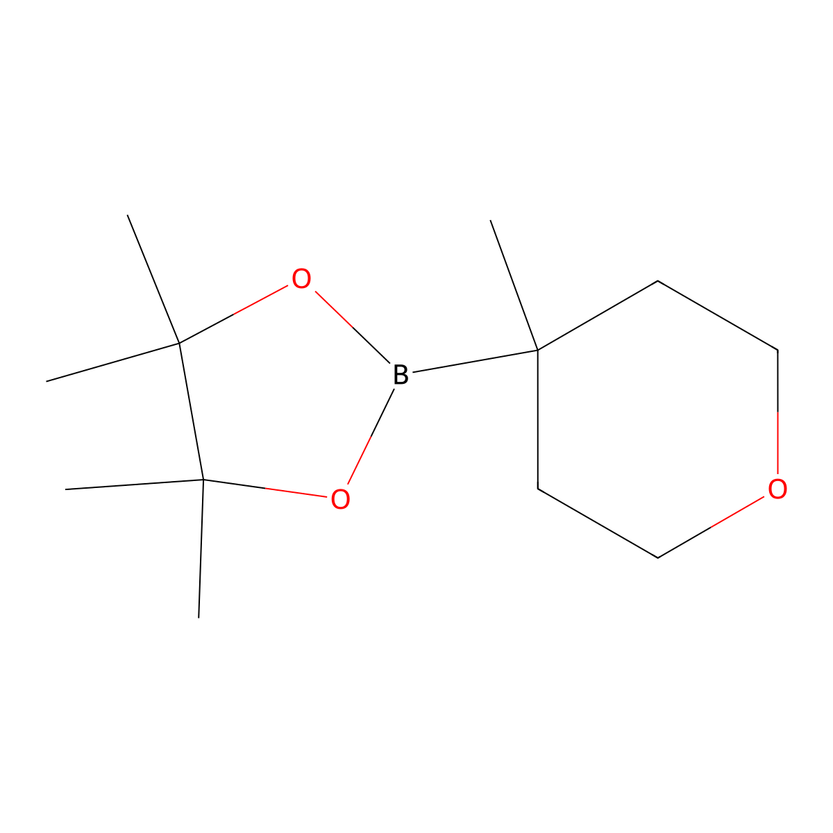 4,4,5,5-Tetramethyl-2-(4-methyloxan-4-yl)-1,3,2-dioxaborolane molecular structure, CAS 1380313-76-7