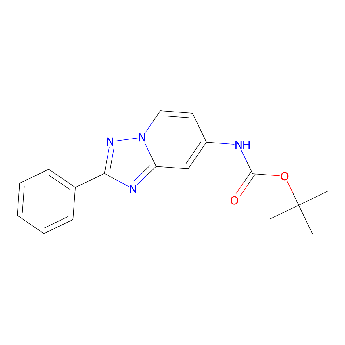 (2-Phenyl-[1,2,4]triazolo[1,5-a]pyridin-7-yl)-carbamic acid tert-butyl ester molecular structure, CAS 1380331-13-4