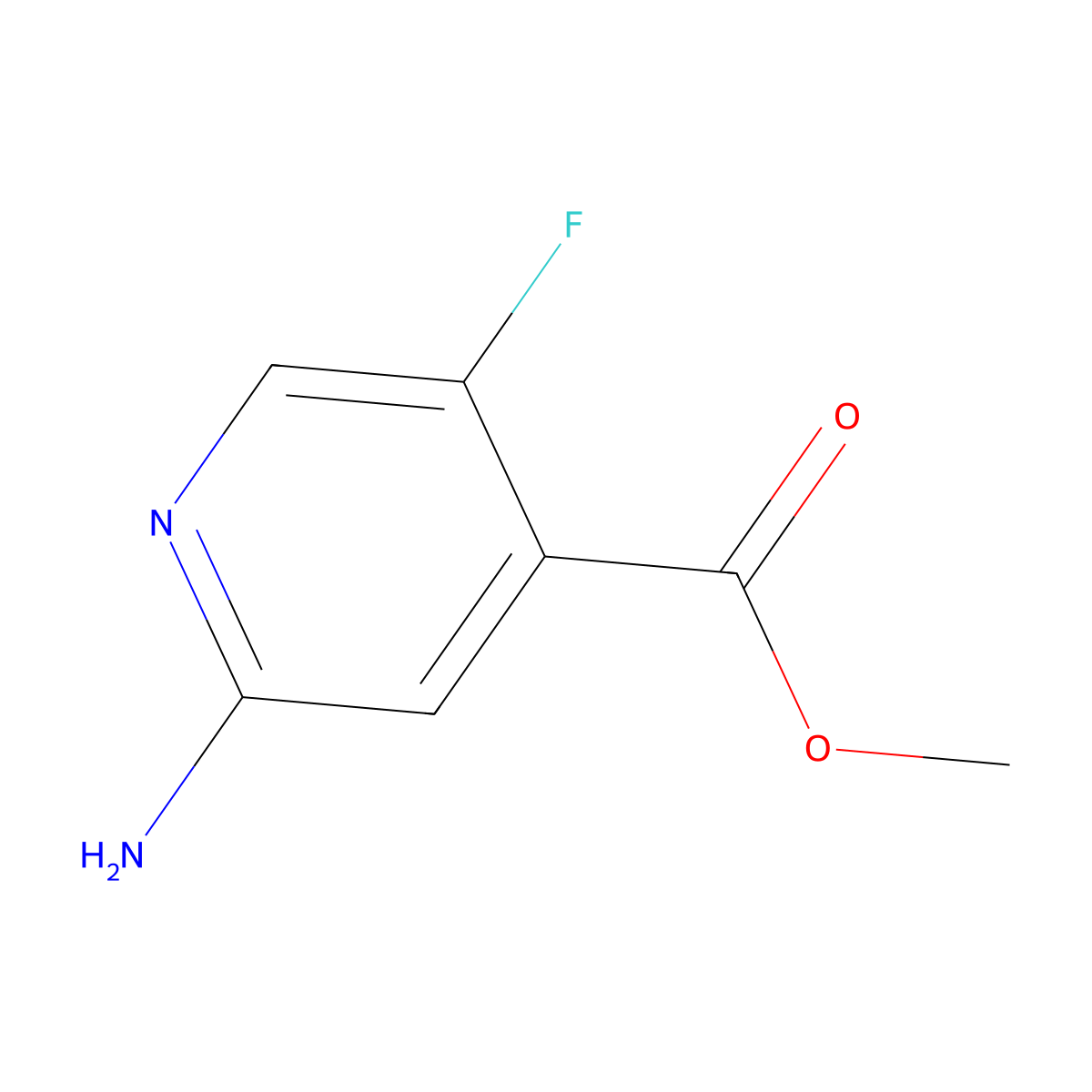 Methyl 2-amino-5-fluoroisonicotinate molecular structure, CAS 1380331-29-2
