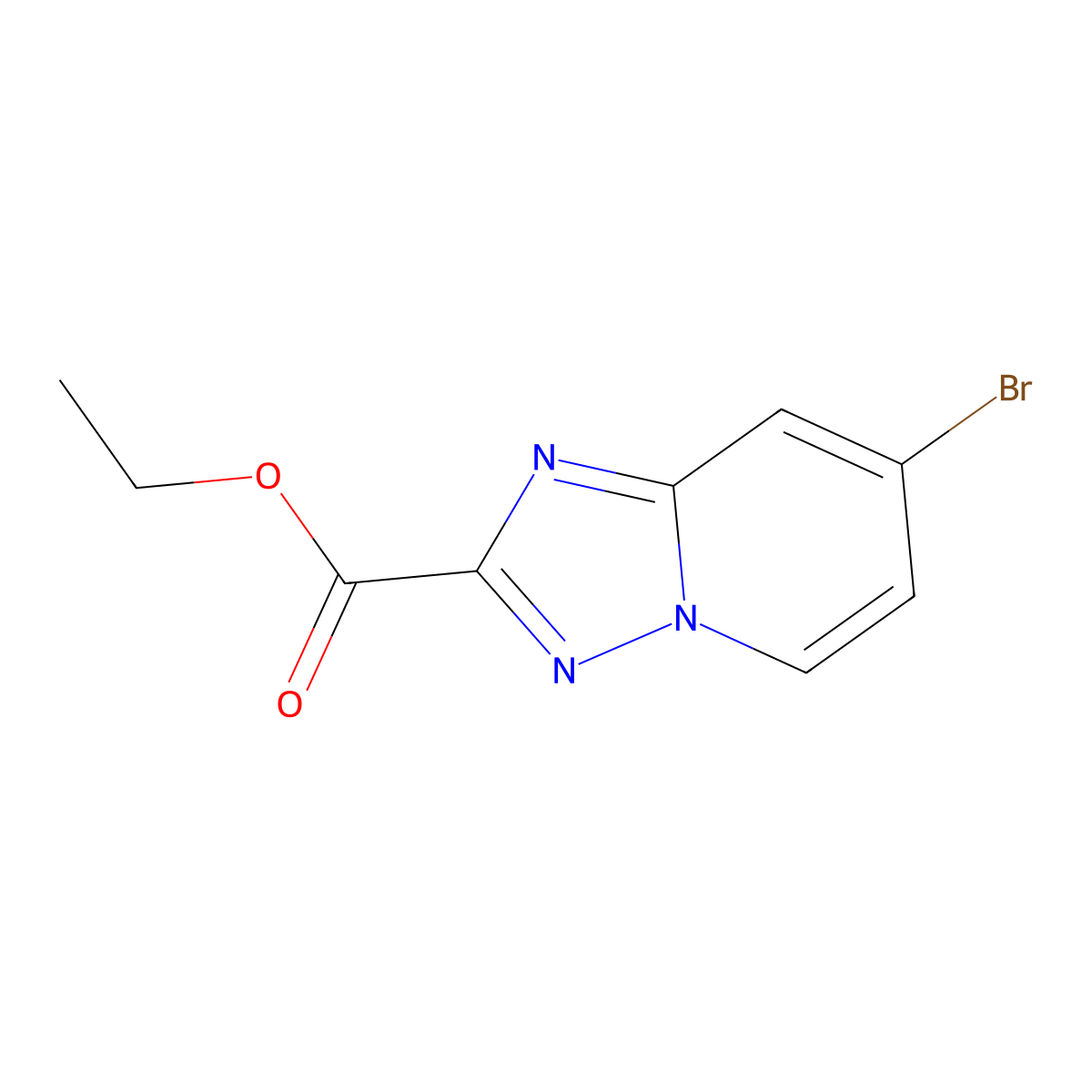 Ethyl 7-bromo-(1,2,4)triazolo(1,5-a)pyridine-2-carboxylate molecular structure, CAS 1380331-36-1