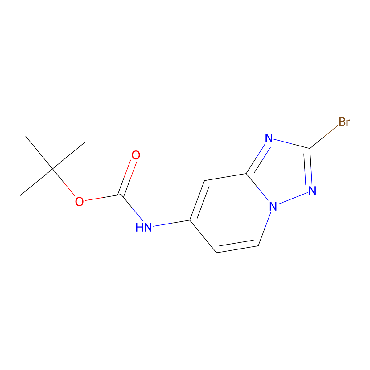 tert-Butyl (2-bromo-[1,2,4]triazolo[1,5-a]pyridin-7-yl)carbamate molecular structure, CAS 1380331-50-9