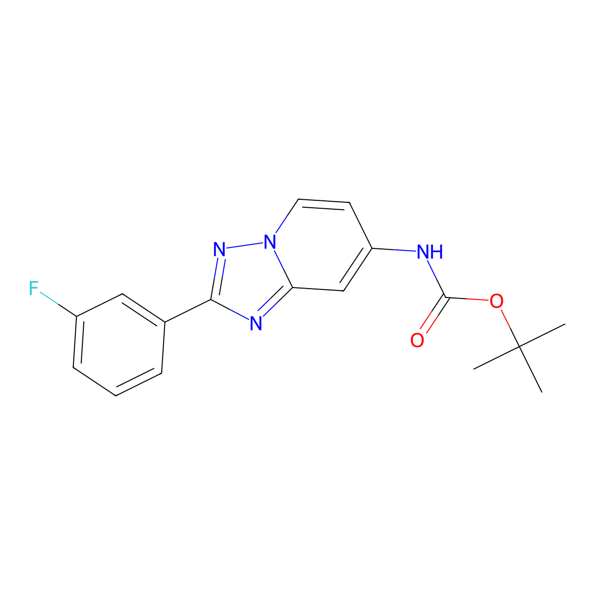 2-(3-Fluoro-phenyl)-[[1,2,4]triazolo[1,5-a]pyridin-7-yl]-carbamic acid tert-butyl ester molecular structure, CAS 1380331-93-0
