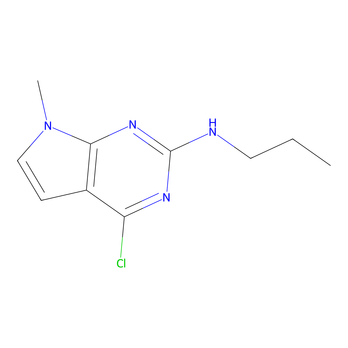 4-Chloro-7-methyl-N-propyl-7H-pyrrolo[2,3-d]pyrimidin-2-amine molecular structure, CAS 1380343-09-8