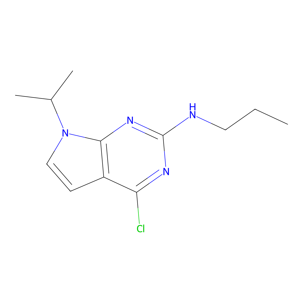 4-Chloro-7-isopropyl-N-propyl-7H-pyrrolo[2,3-d]pyrimidin-2-amine molecular structure, CAS 1380343-11-2