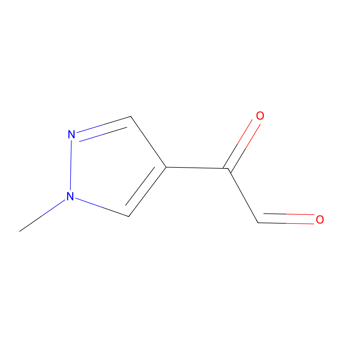 2-(1-methyl-1H-pyrazol-4-yl)-2-oxoacetaldehyde molecular structure, CAS 1380345-34-5