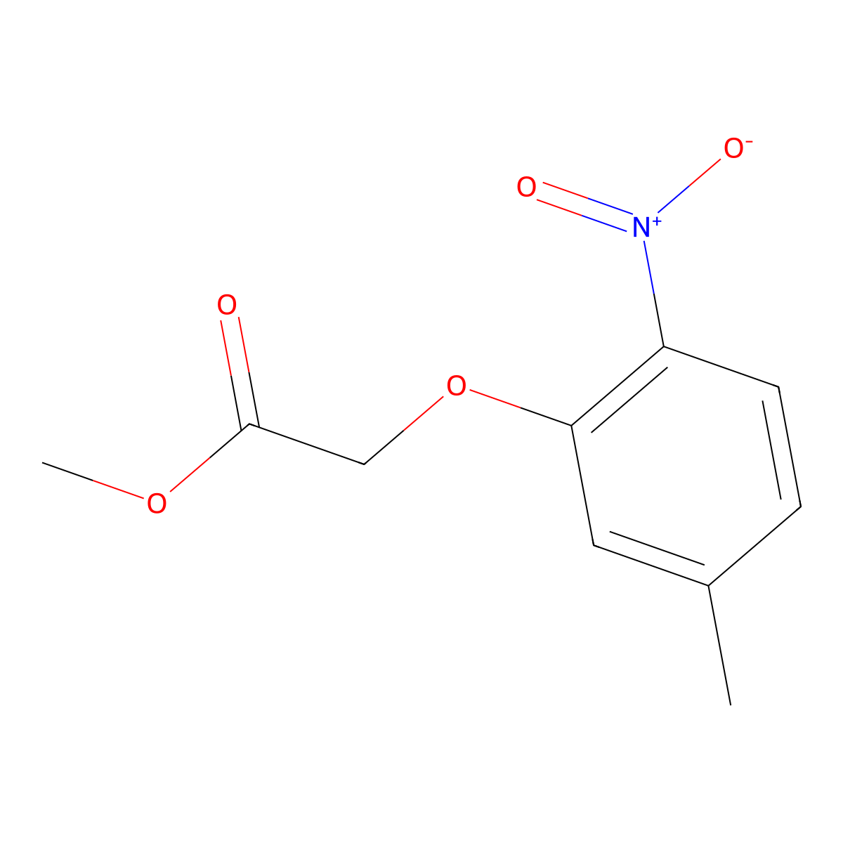 Methyl (5-methyl-2-nitrophenoxy)acetate molecular structure, CAS 138035-73-1