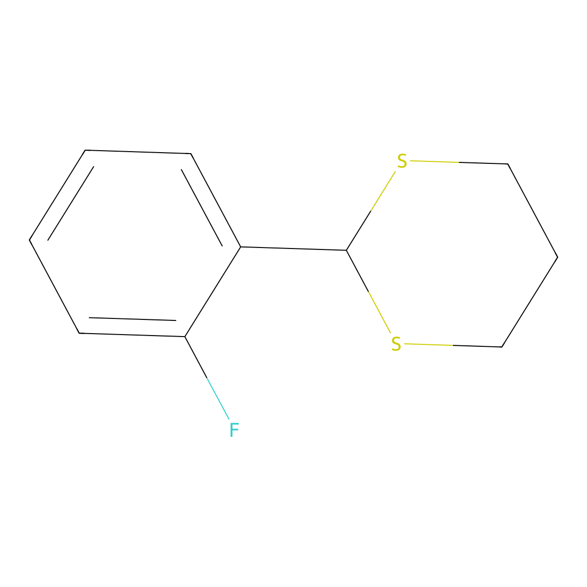 2-(2-Fluorophenyl)-1,3-dithiane molecular structure, CAS 138036-92-7
