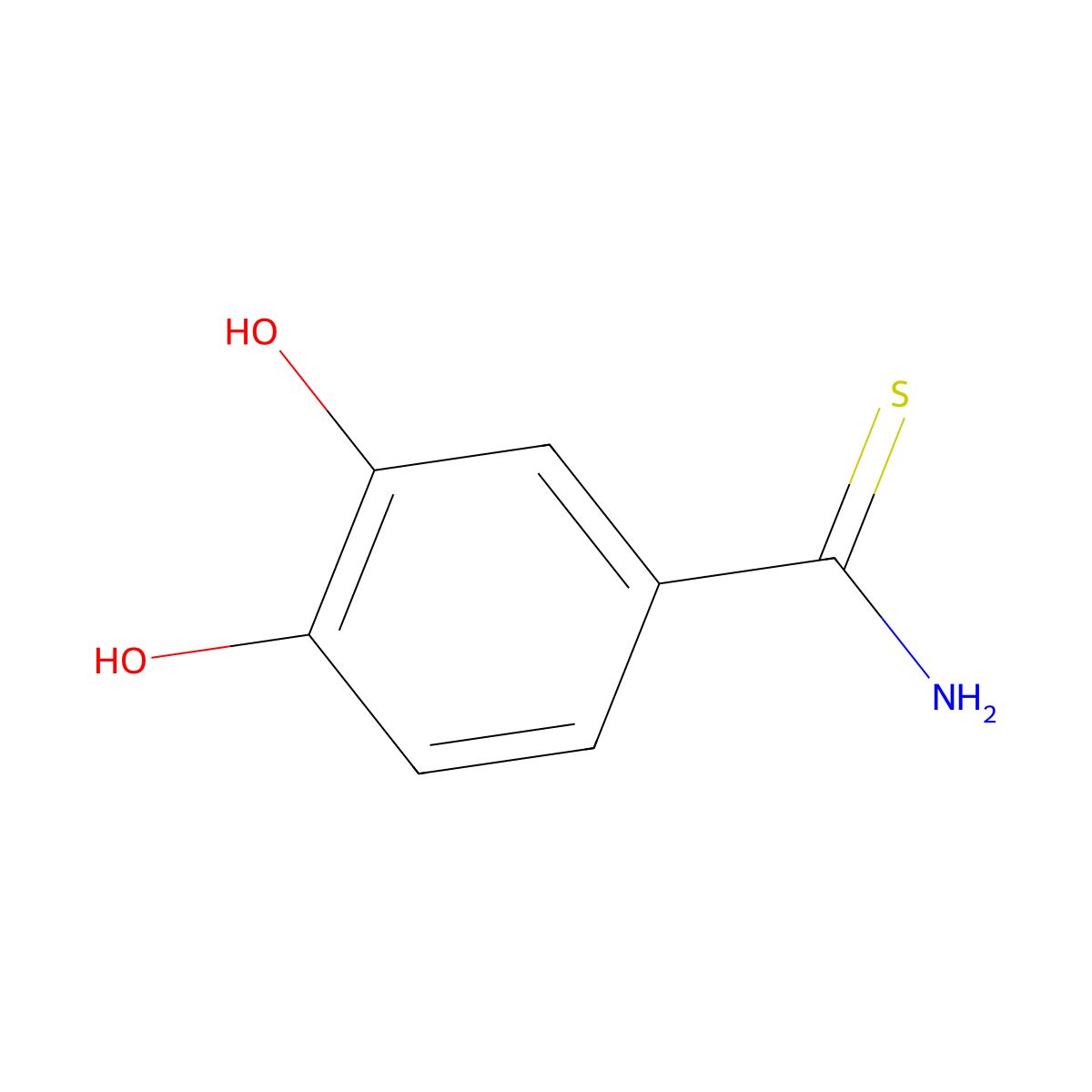 3,4-Dihydroxythiobenzamide molecular structure, CAS 138038-57-0