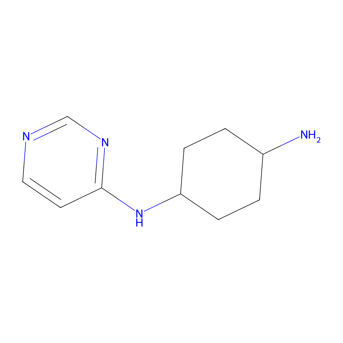 trans-N1-(Pyrimidin-4-yl)cyclohexane-1,4-diamine molecular structure, CAS 1380386-85-5