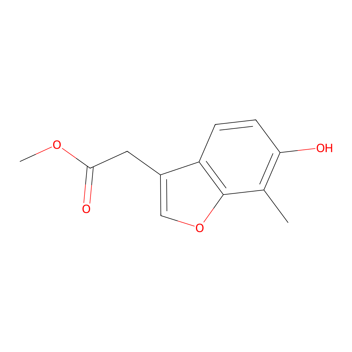 Methyl 2-(6-hydroxy-7-methylbenzofuran-3-yl)acetate molecular structure, CAS 1380390-17-9