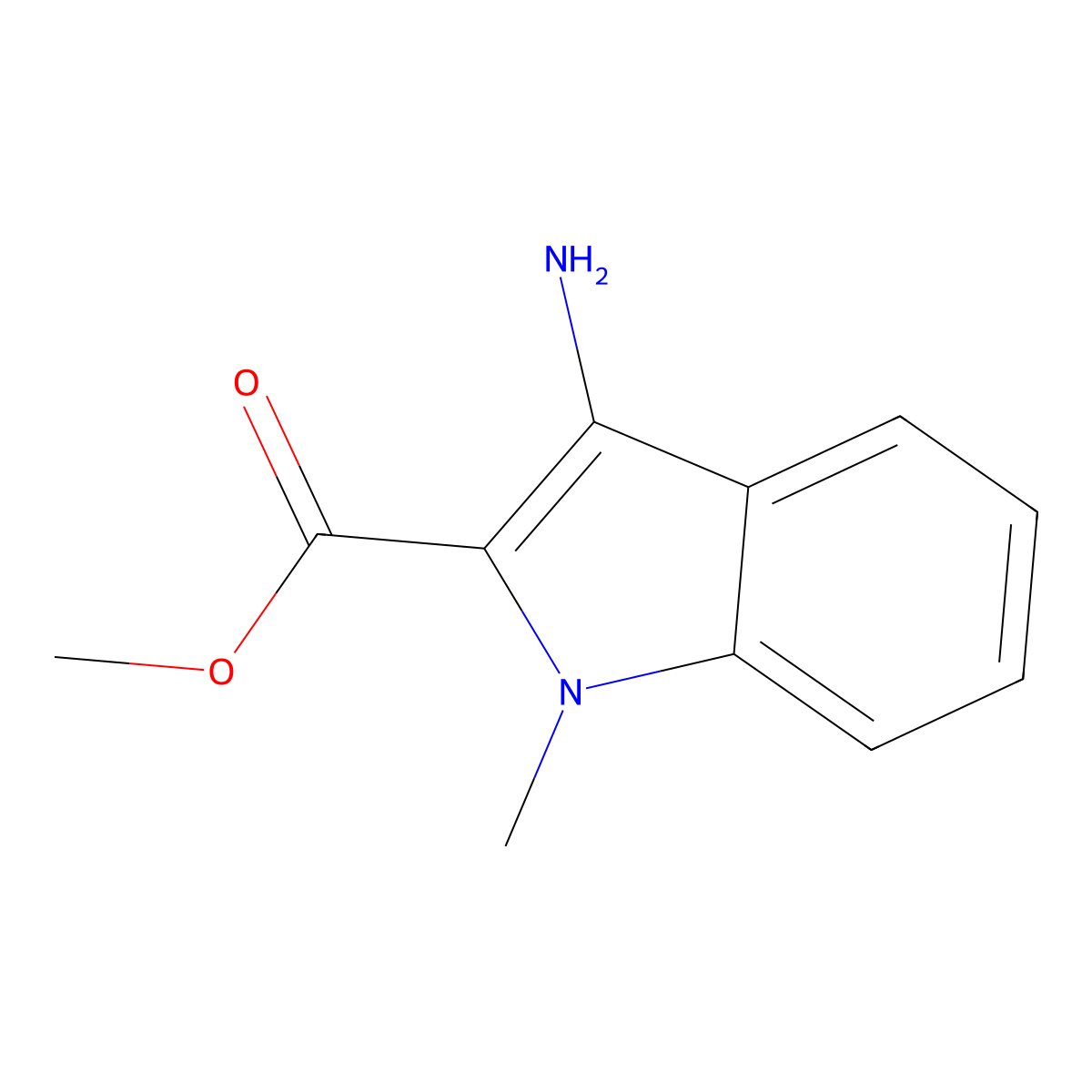 methyl 3-amino-1-methyl-1H-indole-2-carboxylate molecular structure, CAS 1380399-14-3