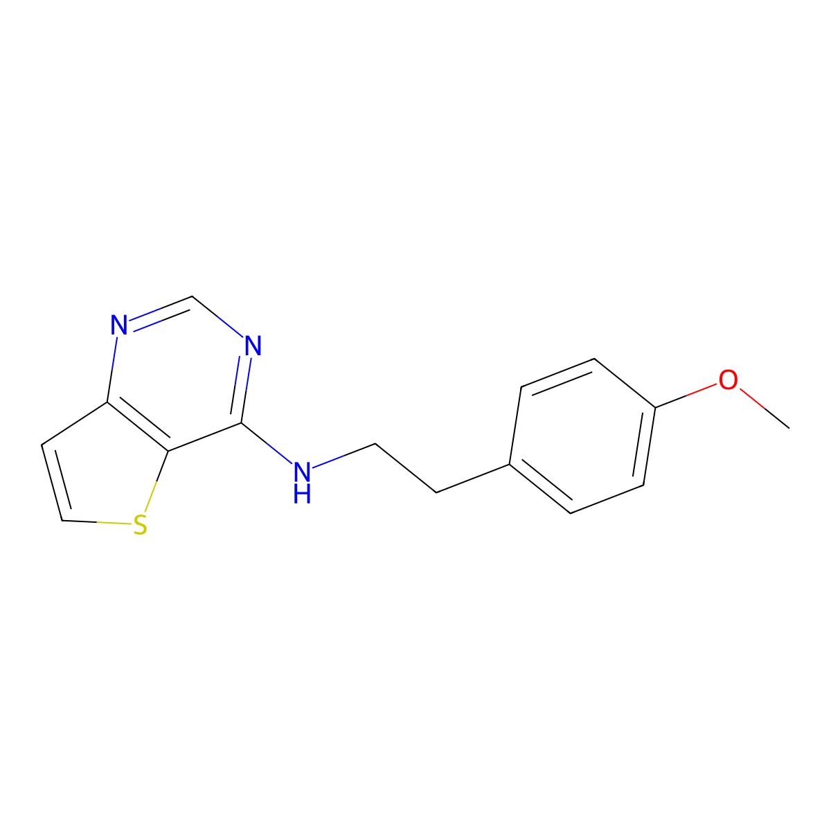 N-[2-(4-methoxyphenyl)ethyl]thieno[3,2-d]pyrimidin-4-amine molecular structure, CAS 138040-67-2
