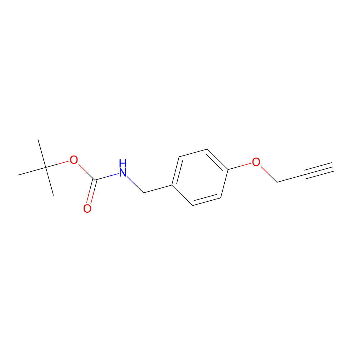 tert-Butyl (4-(prop-2-yn-1-yloxy)benzyl)carbamate molecular structure, CAS 1380401-33-1