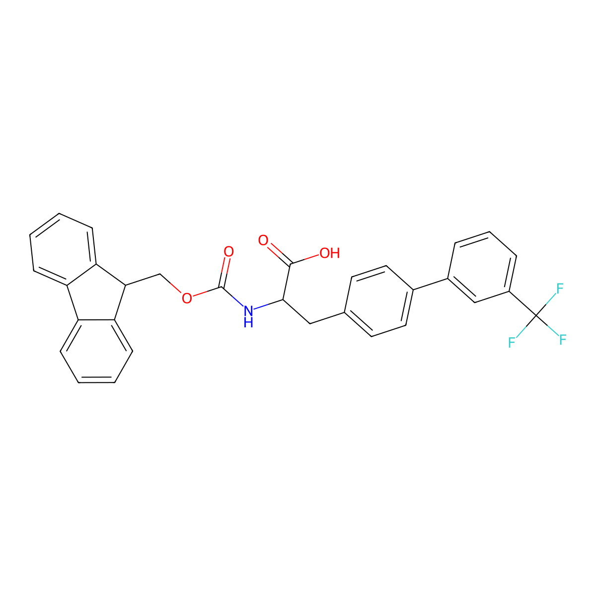 Fmoc-4-(3-trifluoromethylphenyl)-L-phenylalanine molecular structure, CAS 1380437-35-3