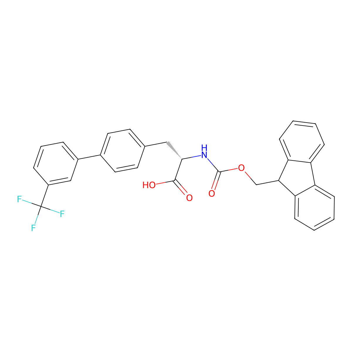 Fmoc-4-(3-trifluoromethylphenyl)-L-phenylalanine molecular structure, CAS 1380437-35-3