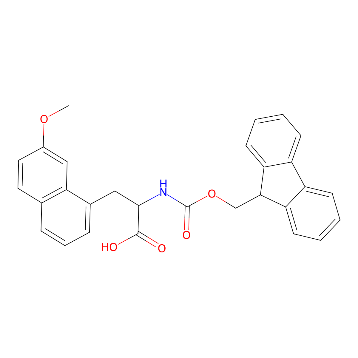 (2S)-2-(9H-Fluoren-9-ylmethoxycarbonylamino)-3-(7-methoxynaphthalen-1-yl)propanoic acid molecular structure, CAS 1380445-18-0