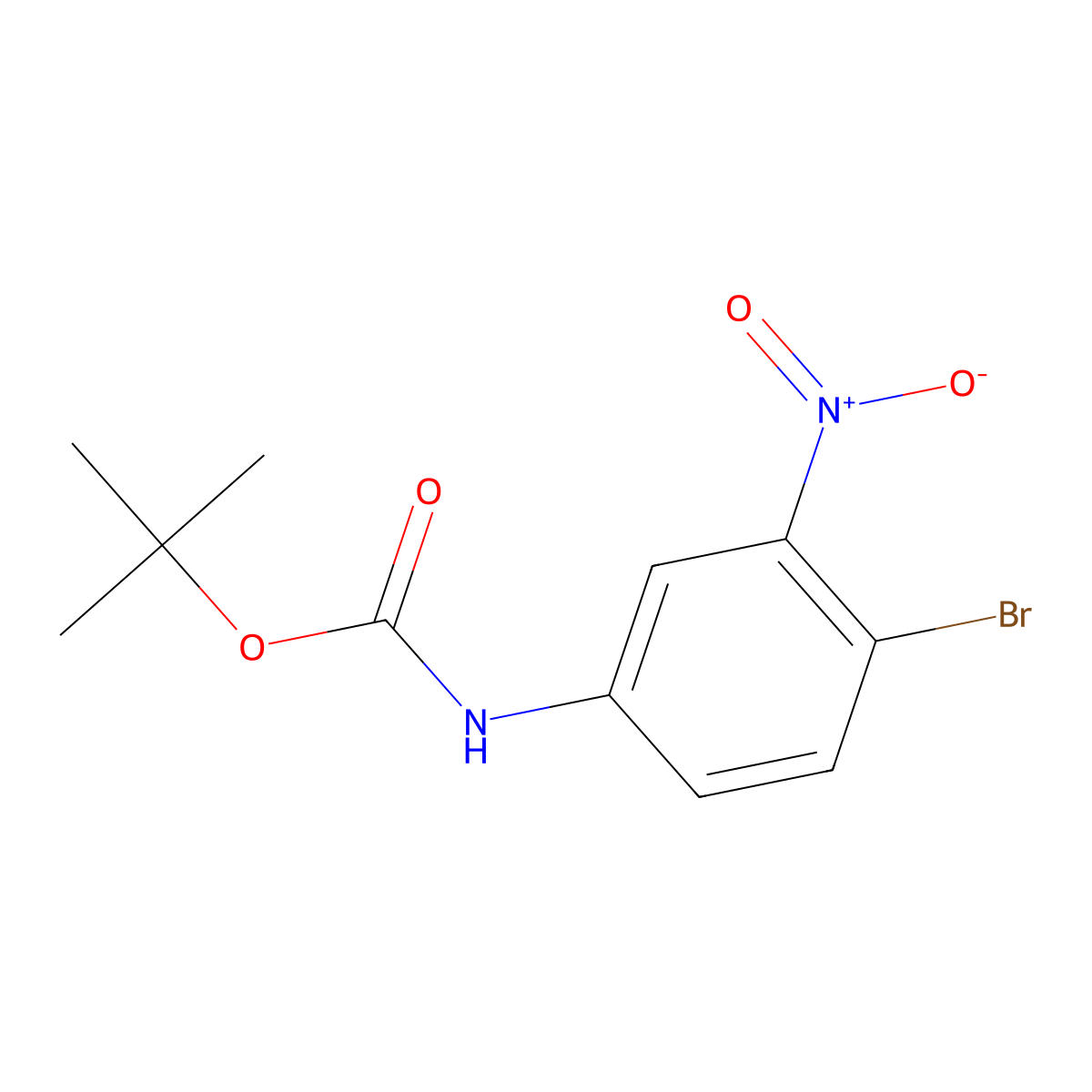 tert-butyl N-(4-bromo-3-nitrophenyl)carbamate molecular structure, CAS 1380445-22-6