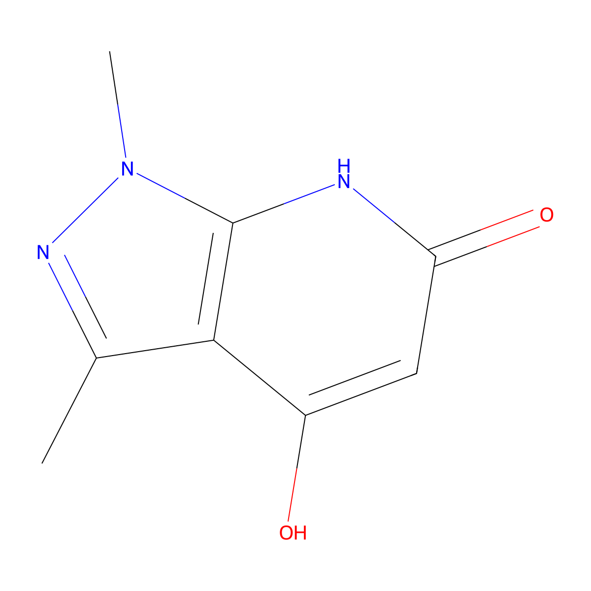 4-hydroxy-1,3-dimethyl-1H,6H,7H-pyrazolo[3,4-b]pyridin-6-one molecular structure, CAS 1380447-77-7