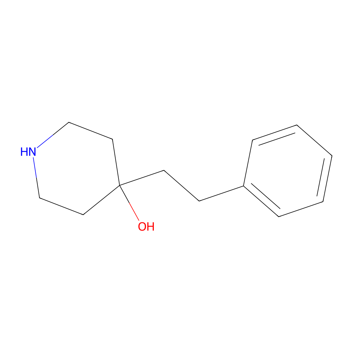 4-(2-Phenylethyl)piperidin-4-ol molecular structure, CAS 138047-74-2