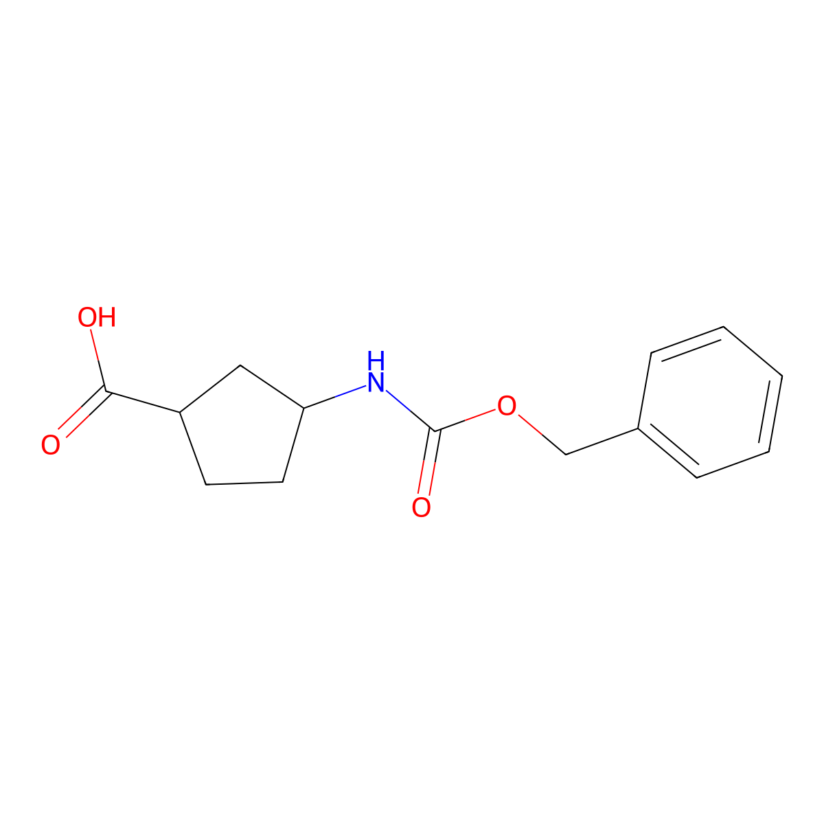 (1S,3R)-3-{[(benzyloxy)carbonyl]amino}cyclopentane-1-carboxylic acid molecular structure, CAS 1380486-21-4