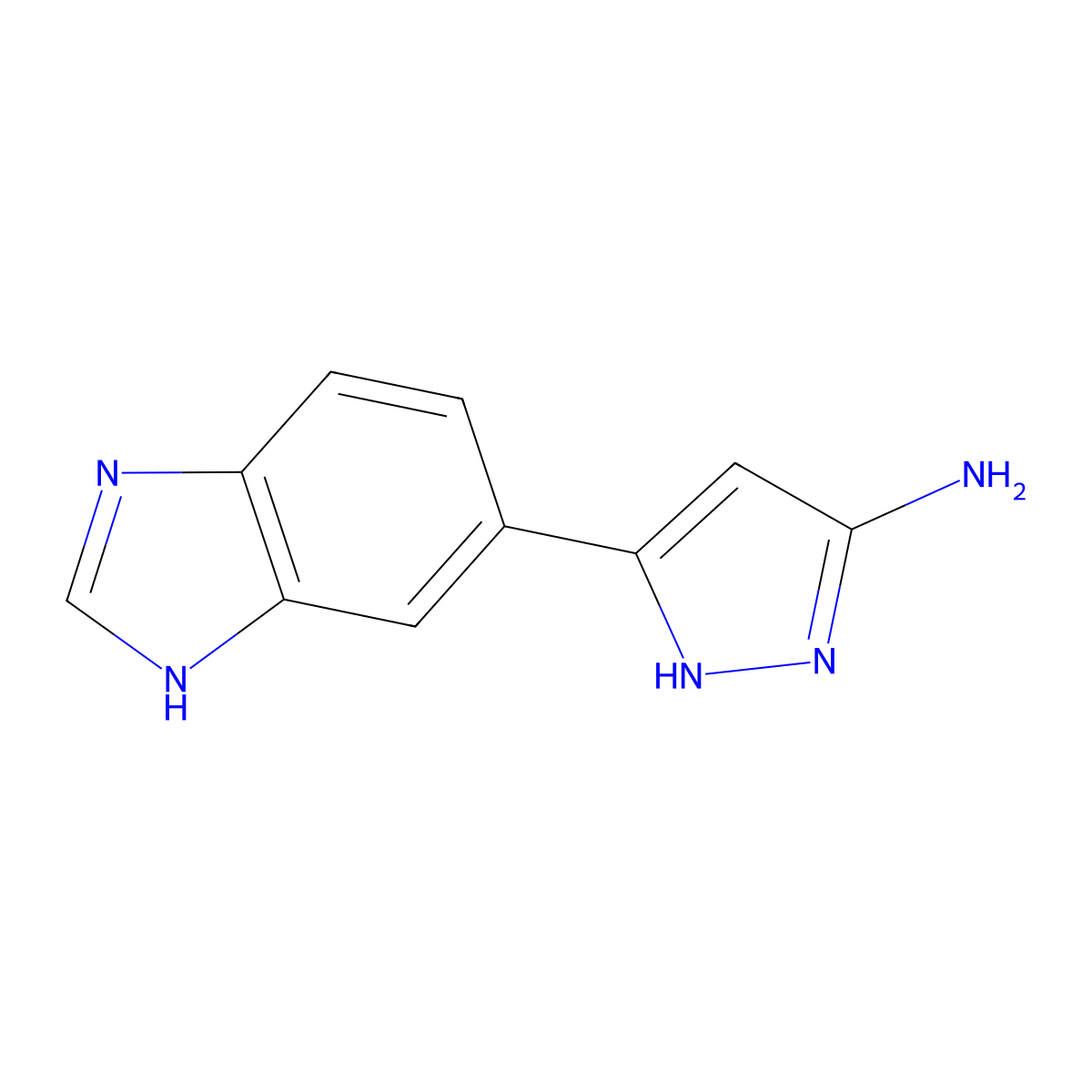 5-(1H-1,3-benzodiazol-5-yl)-1H-pyrazol-3-amine molecular structure, CAS 1380486-96-3
