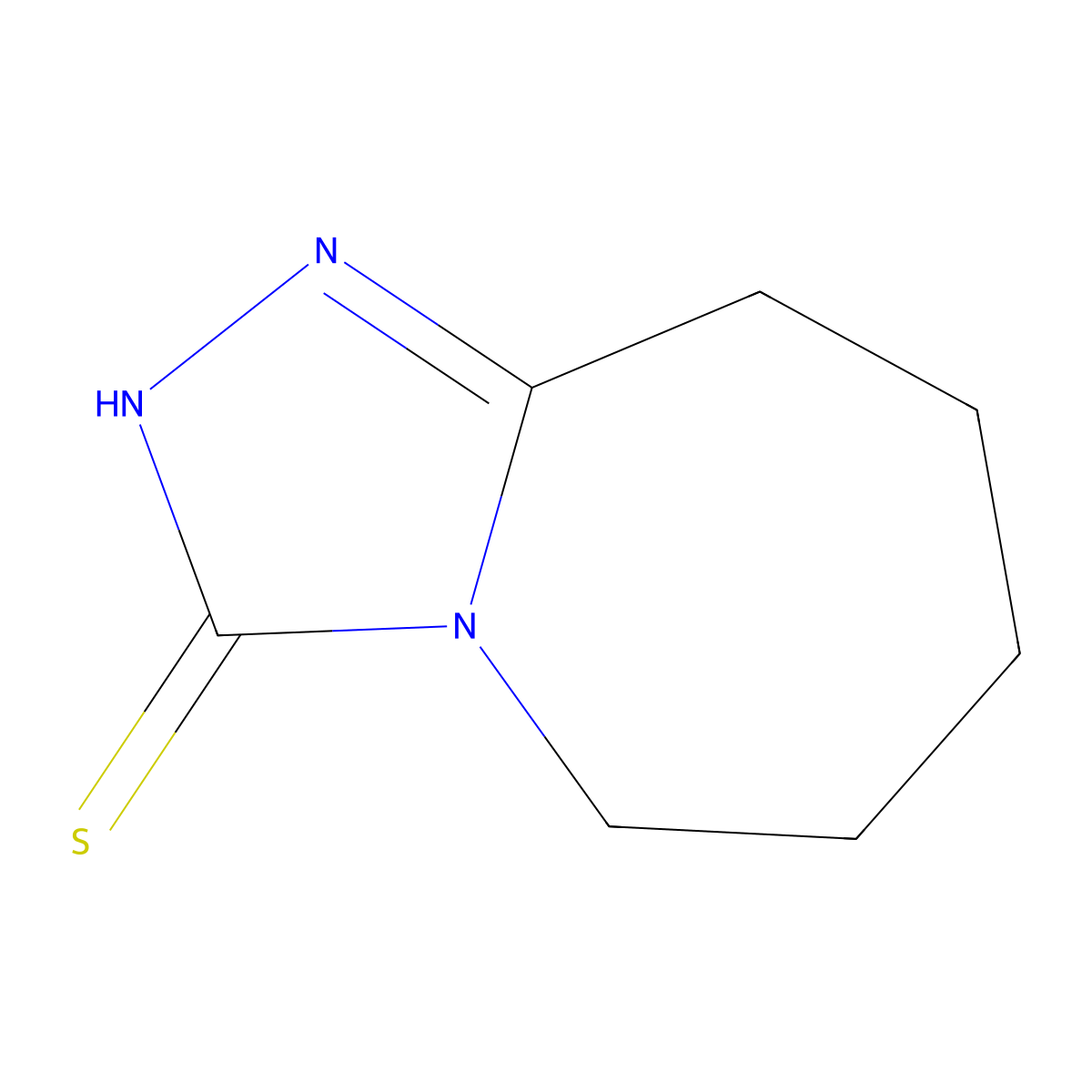 5H,6H,7H,8H,9H-(1,2,4)triazolo(4,3-a)azepine-3-thiol molecular structure, CAS 13805-41-9
