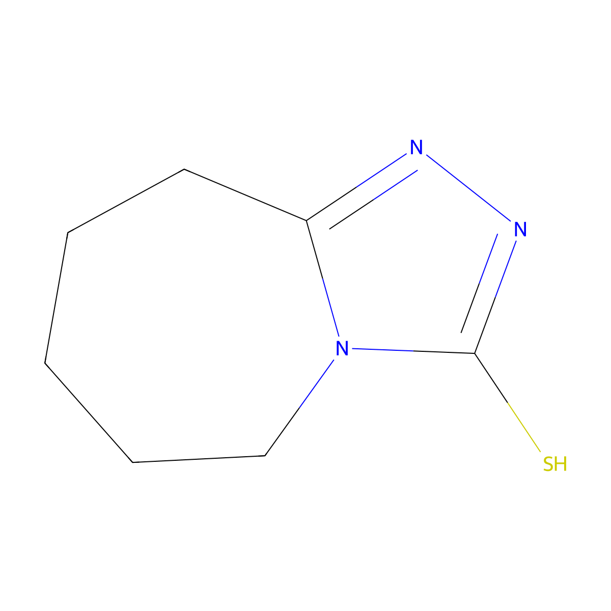 5H,6H,7H,8H,9H-(1,2,4)triazolo(4,3-a)azepine-3-thiol molecular structure, CAS 13805-41-9