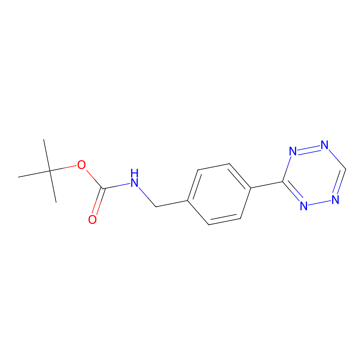 tert-Butyl (4-(1,2,4,5-tetrazin-3-yl)benzyl)carbamate molecular structure, CAS 1380500-93-5