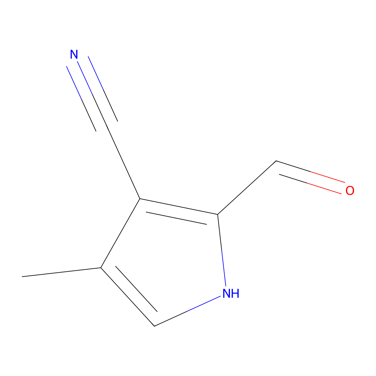 2-formyl-4-methyl-1H-pyrrole-3-carbonitrile molecular structure, CAS 1380521-11-8