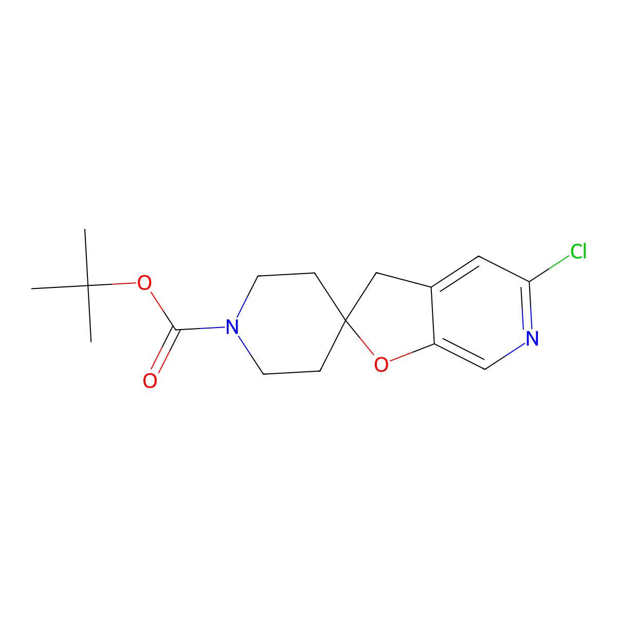 tert-butyl 5-chlorospiro[3H-furo[2,3-c]pyridine-2,4'-piperidine]-1'-carboxylate molecular structure, CAS 1380537-63-2