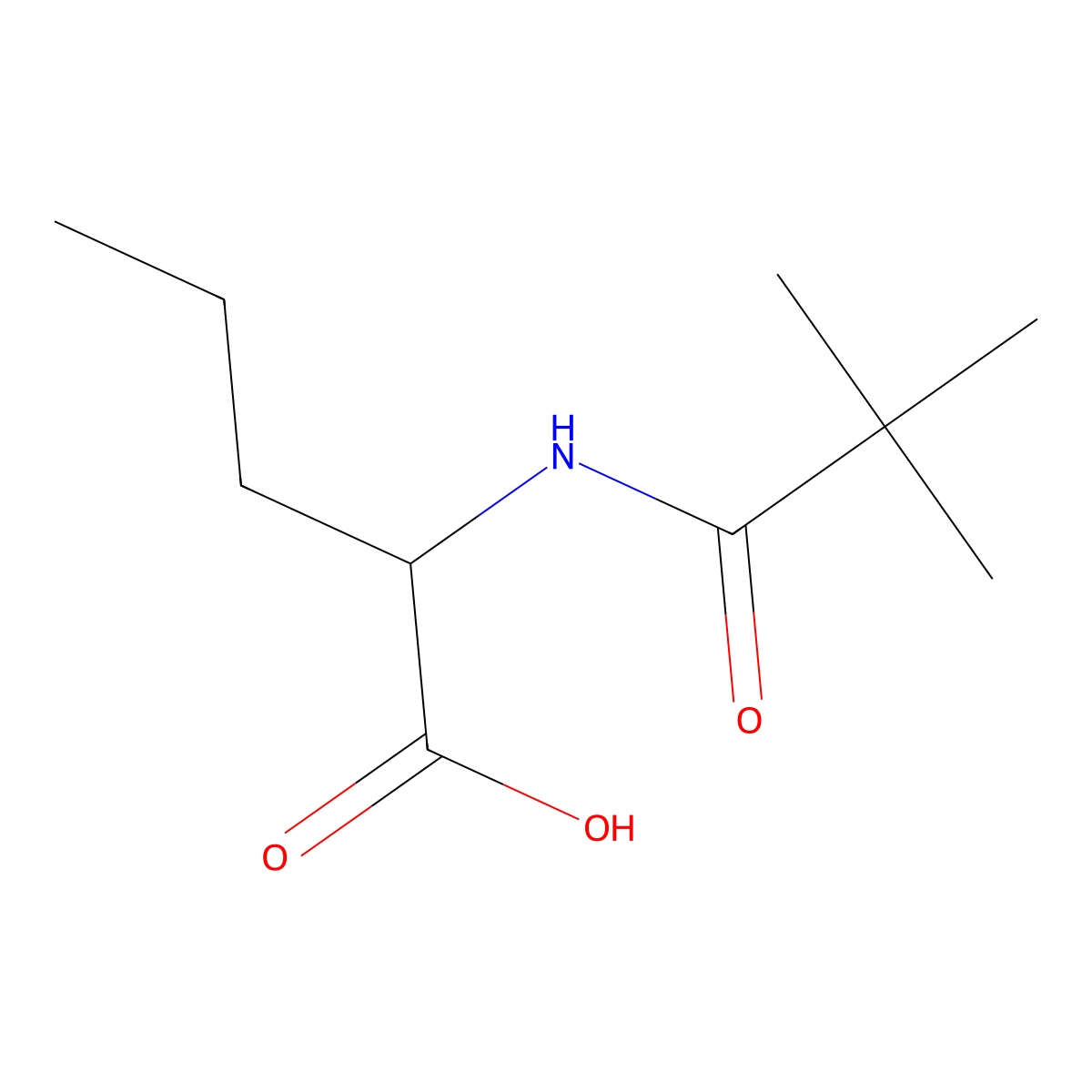 2-Pivalamidopentanoic acid molecular structure, CAS 1380547-40-9