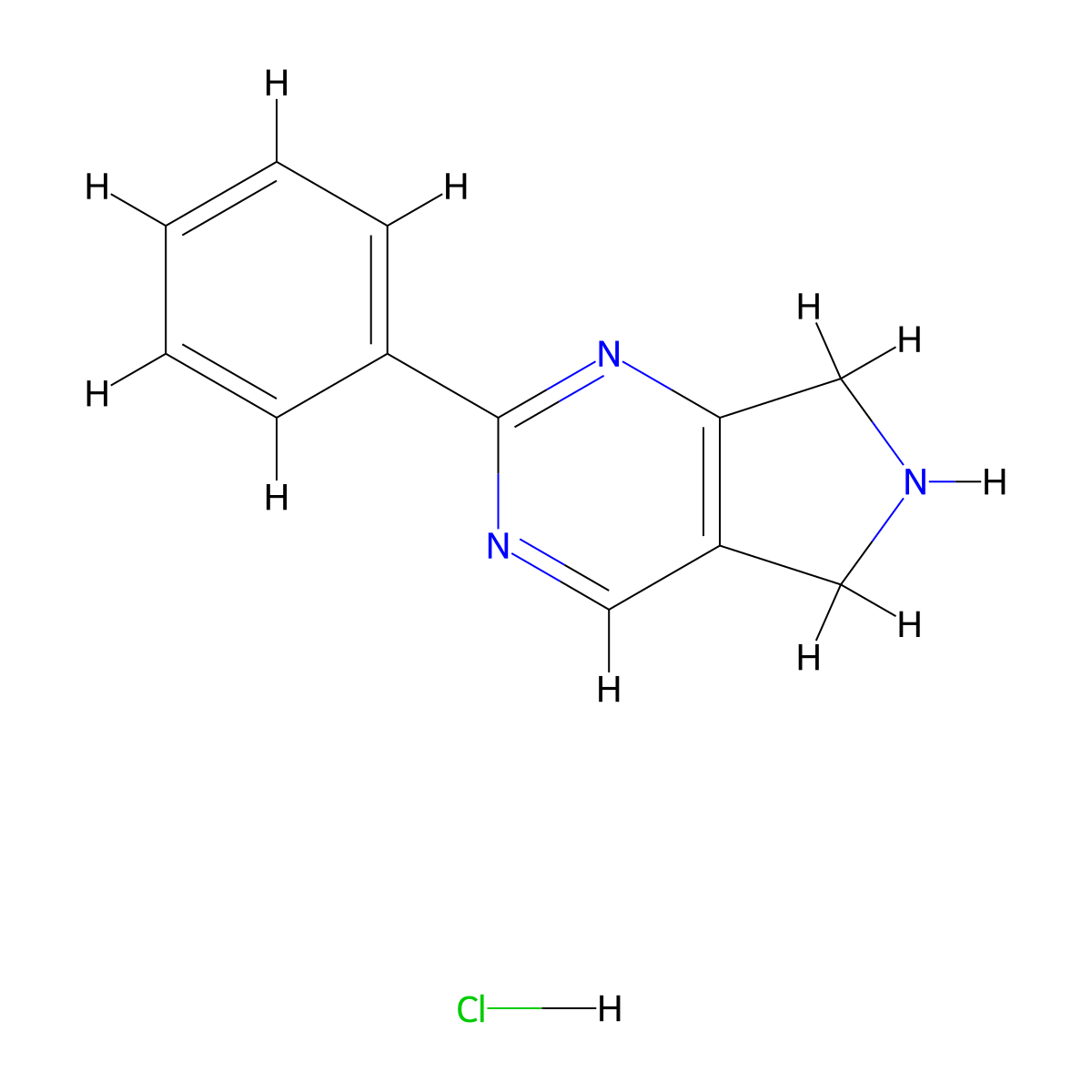 2-phenyl-6,7-dihydro-5H-pyrrolo[3,4-d]pyrimidine hydrochloride molecular structure, CAS 1380571-58-3