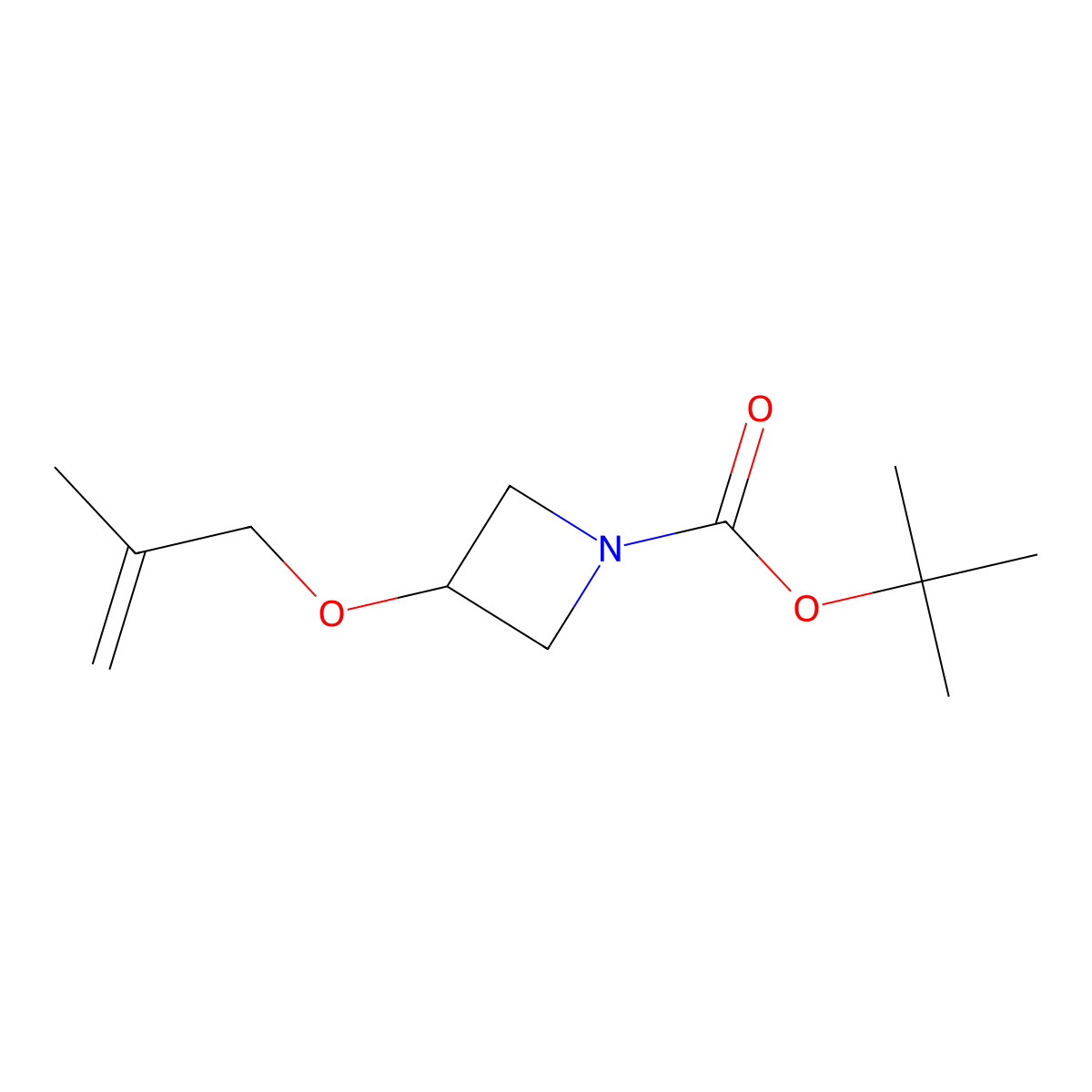 tert-Butyl 3-((2-methylallyl)oxy)azetidine-1-carboxylate molecular structure, CAS 1380571-73-2