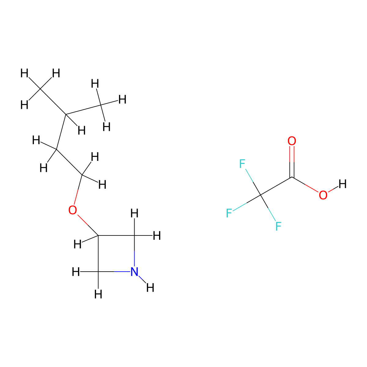 3-(Isopentyloxy)azetidinetrifluoroacetic acid salt molecular structure, CAS 1380571-74-3