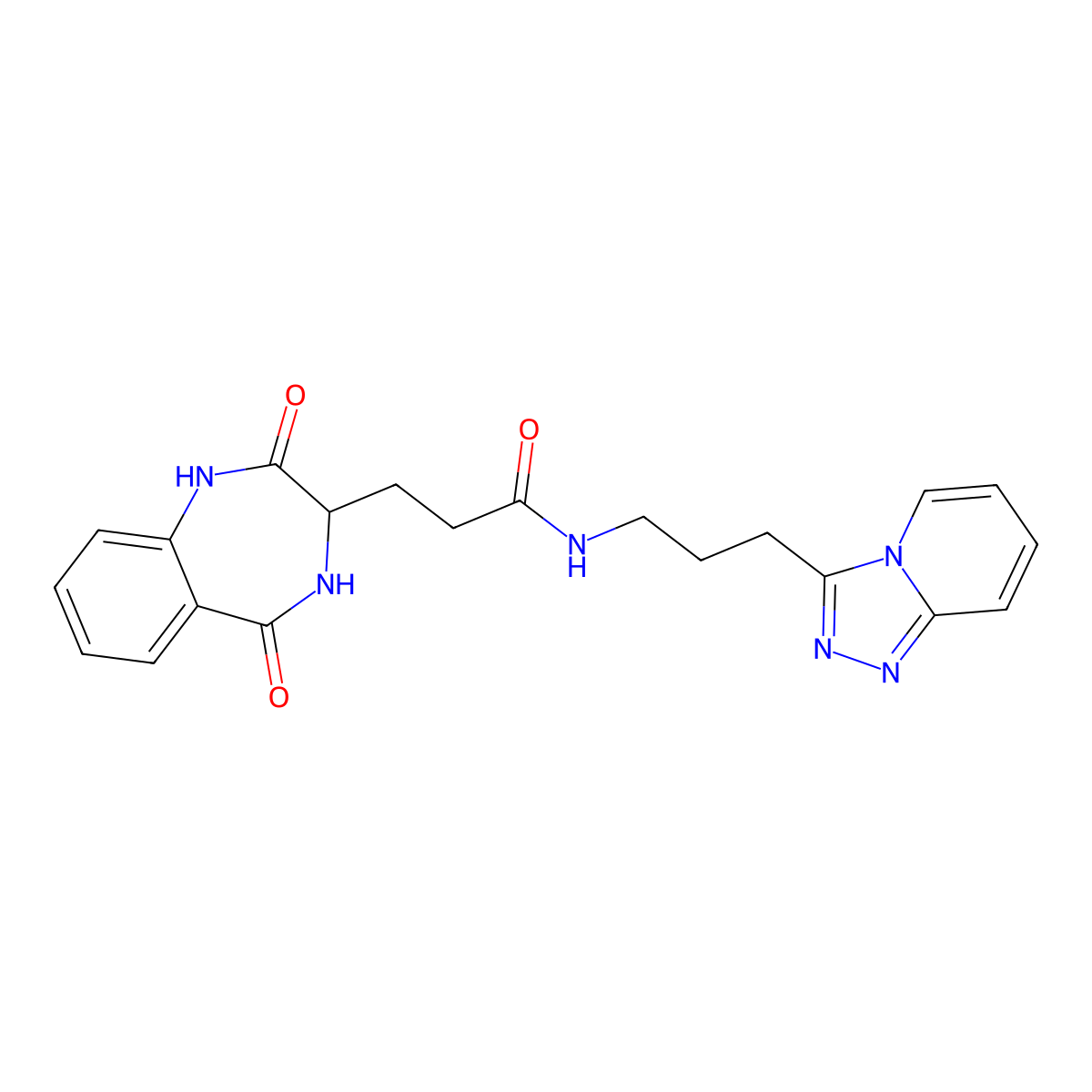 3-(2-hydroxy-5-oxo-4,5-dihydro-3H-1,4-benzodiazepin-3-yl)-N-[3-([1,2,4]triazolo[4,3-a]pyridin-3-yl)propyl]propanamide molecular structure, CAS 1380576-07-7