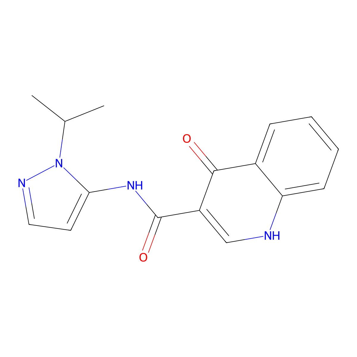 4-oxo-N-[1-(propan-2-yl)-1H-pyrazol-5-yl]-1,4-dihydroquinoline-3-carboxamide molecular structure, CAS 1380576-17-9