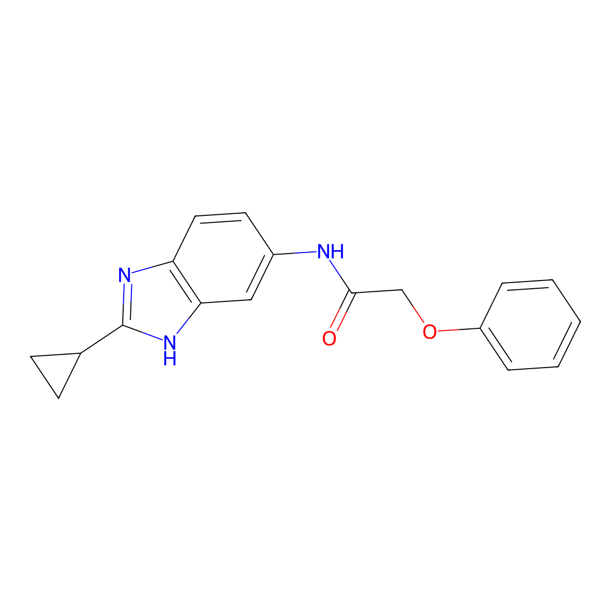 N-(2-cyclopropyl-1H-benzimidazol-5-yl)-2-phenoxyacetamide molecular structure, CAS 1380576-26-0