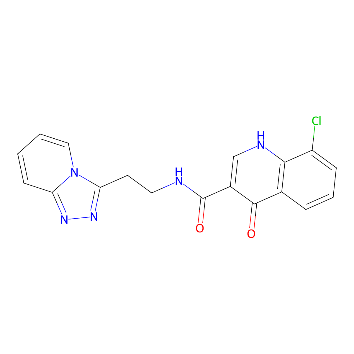 8-chloro-4-oxo-N-[2-([1,2,4]triazolo[4,3-a]pyridin-3-yl)ethyl]-1,4-dihydroquinoline-3-carboxamide molecular structure, CAS 1380576-68-0