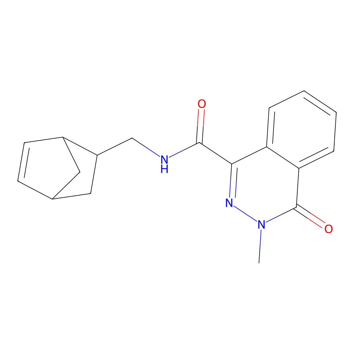 N-(bicyclo[2.2.1]hept-5-en-2-ylmethyl)-3-methyl-4-oxo-3,4-dihydro-1-phthalazinecarboxamide molecular structure, CAS 1380576-73-7