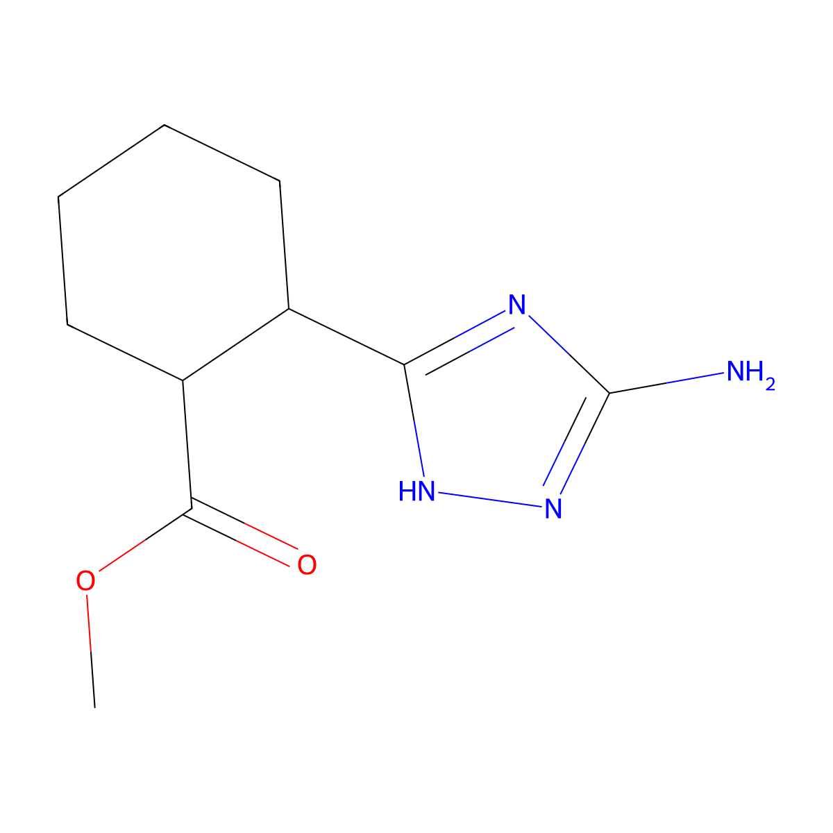 methyl 2-(3-amino-1H-1,2,4-triazol-5-yl)cyclohexanecarboxylate molecular structure, CAS 1380577-66-1