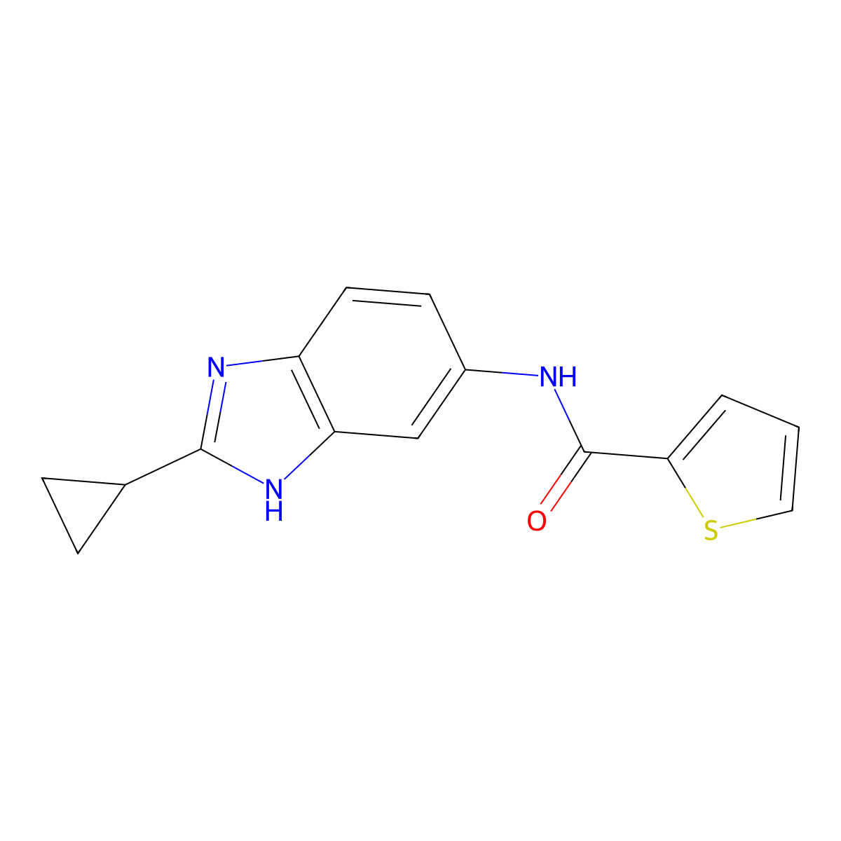 N-(2-cyclopropyl-1H-benzimidazol-5-yl)thiophene-2-carboxamide molecular structure, CAS 1380577-98-9