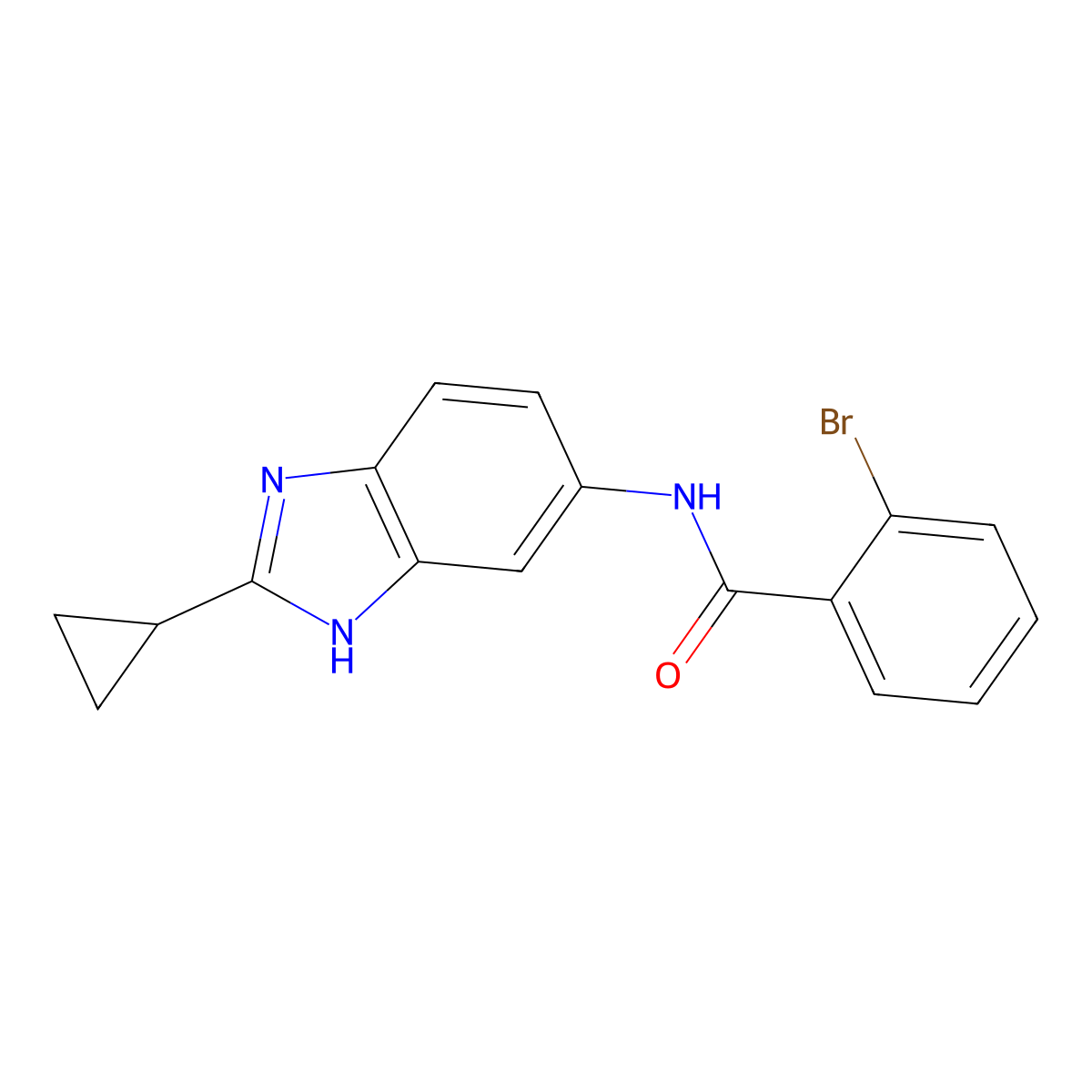 2-bromo-N-(2-cyclopropyl-1H-benzimidazol-5-yl)benzamide molecular structure, CAS 1380578-72-2