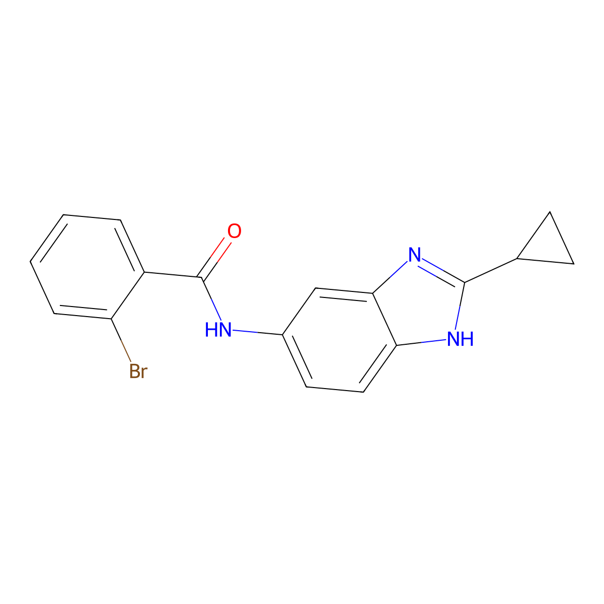 2-bromo-N-(2-cyclopropyl-1H-benzimidazol-5-yl)benzamide molecular structure, CAS 1380578-72-2