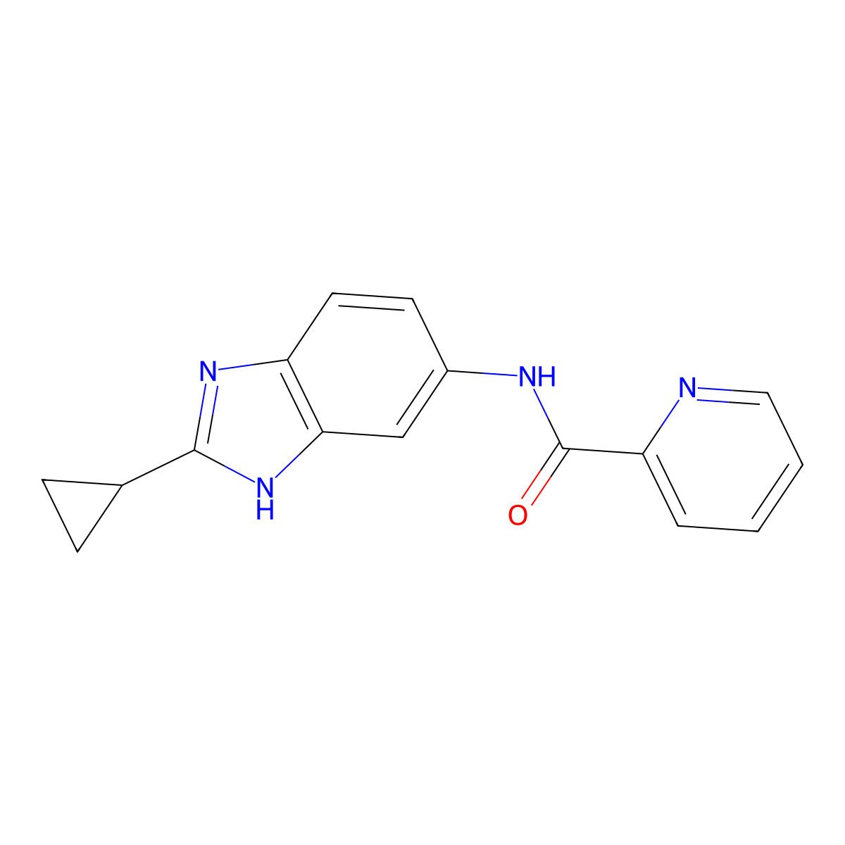 N-(2-cyclopropyl-1H-benzimidazol-5-yl)pyridine-2-carboxamide molecular structure, CAS 1380579-28-1