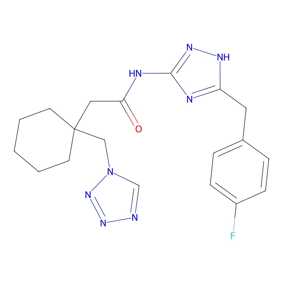 C19H23FN8O molecular structure, CAS 1380579-52-1